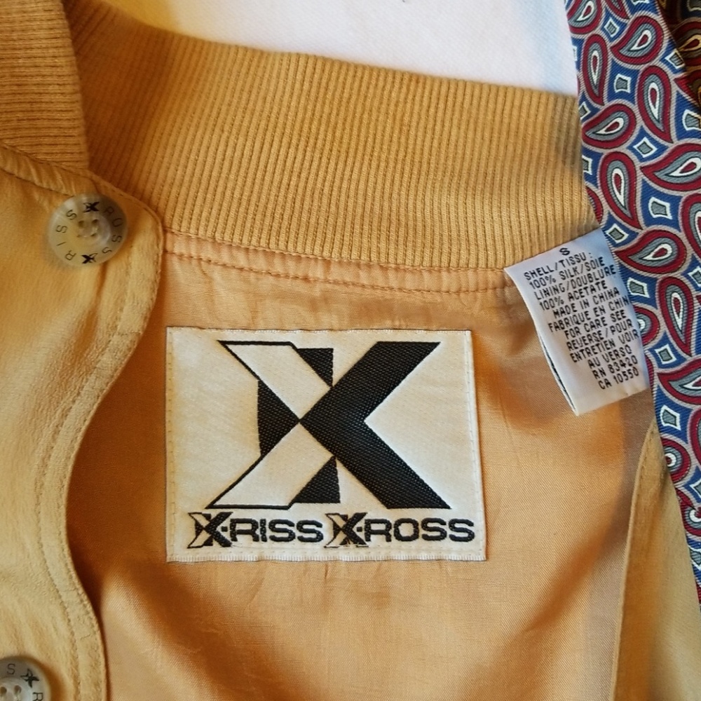 90's Vintage Bomber Jacket Tan Sz S